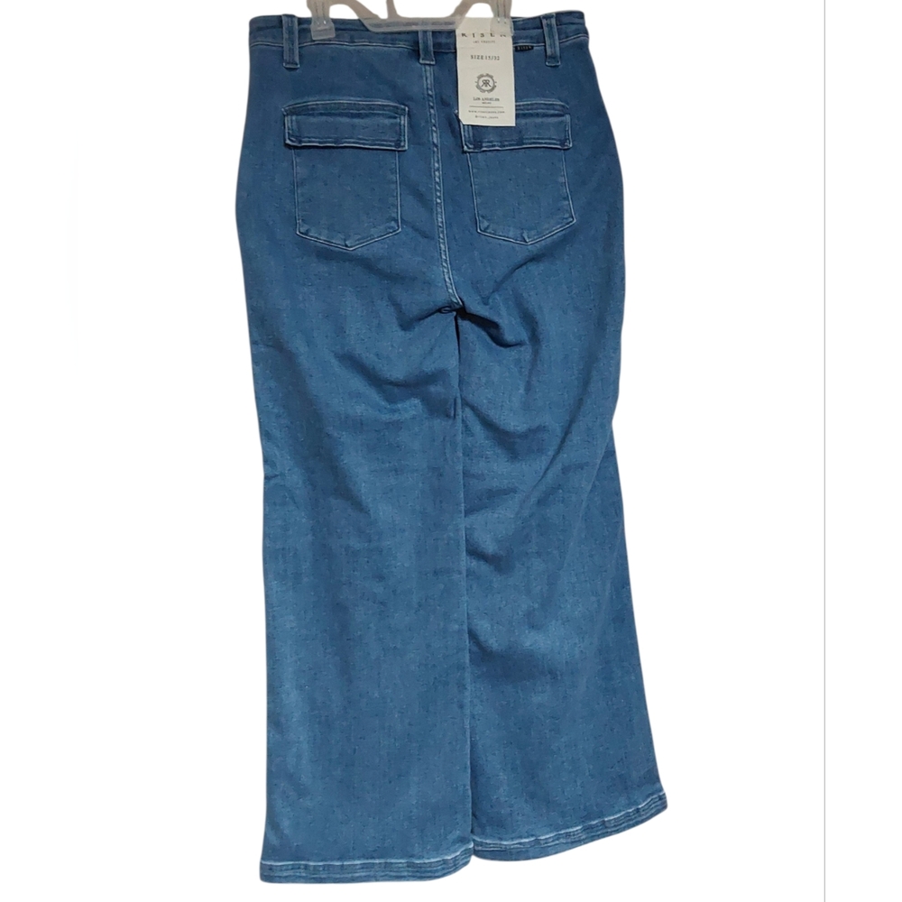 Risen Women's Blue Flare Utility Jeans - Picture 2 of 3